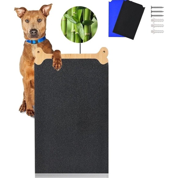 Bamboo Dog Scratch Pad for Dogs, Scratching Pad, Double Sided Sandpaper, New - Picture 1 of 9